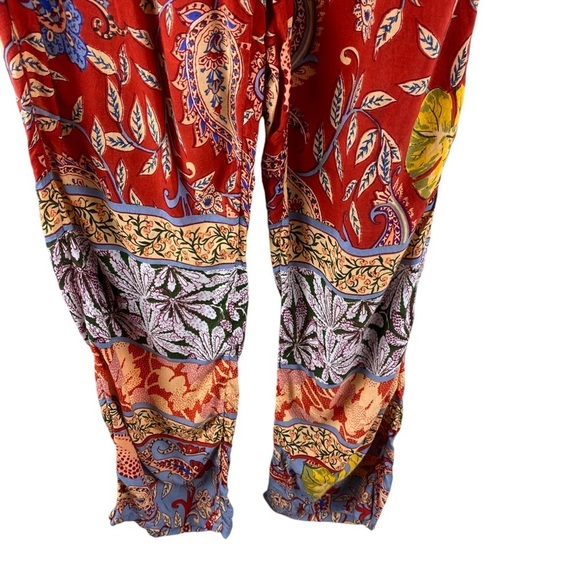 Anthropologie Sonrisa Paisley Pants Red Size XS - Picture 6 of 9